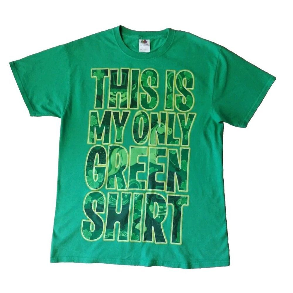 Fruit of the Loom T Shirt Women M Green This is‎ my Only Shirt St Patrick's Day